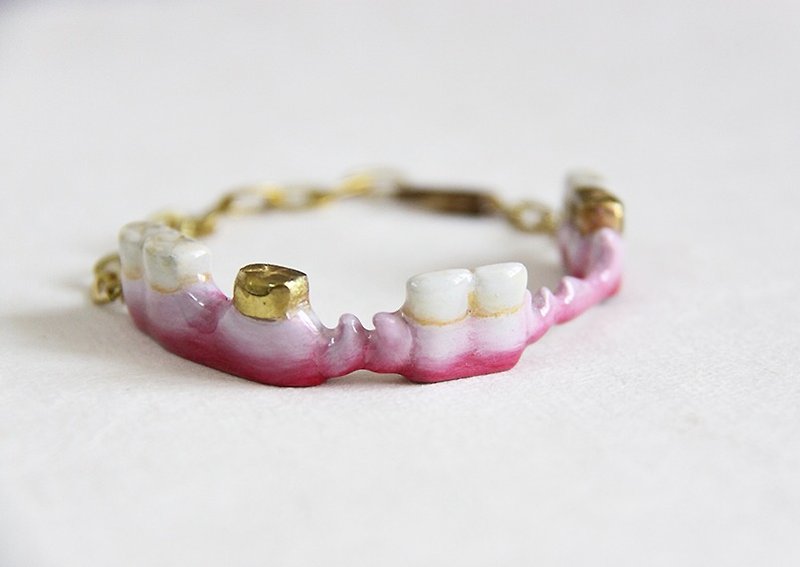 老婆婆牙齿手环 - 手链/手环 - 其他金属 金色