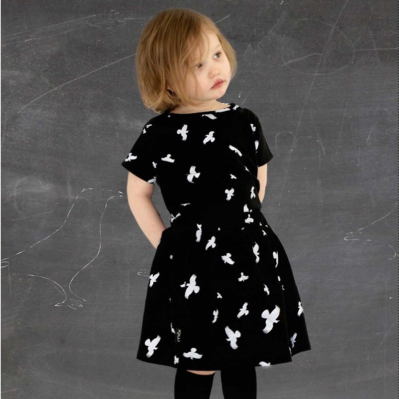 【Lovelybaby有机棉】冰岛有机棉童装圆裙3岁至8岁黑 - 童装裙 - 棉．麻 黑色