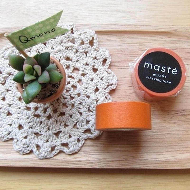 maste Masking Tape 和纸胶带 Basic 复古暖色系【温暖橘 (MST-MKT04-OR)】 - 纸胶带 - 纸 橘色
