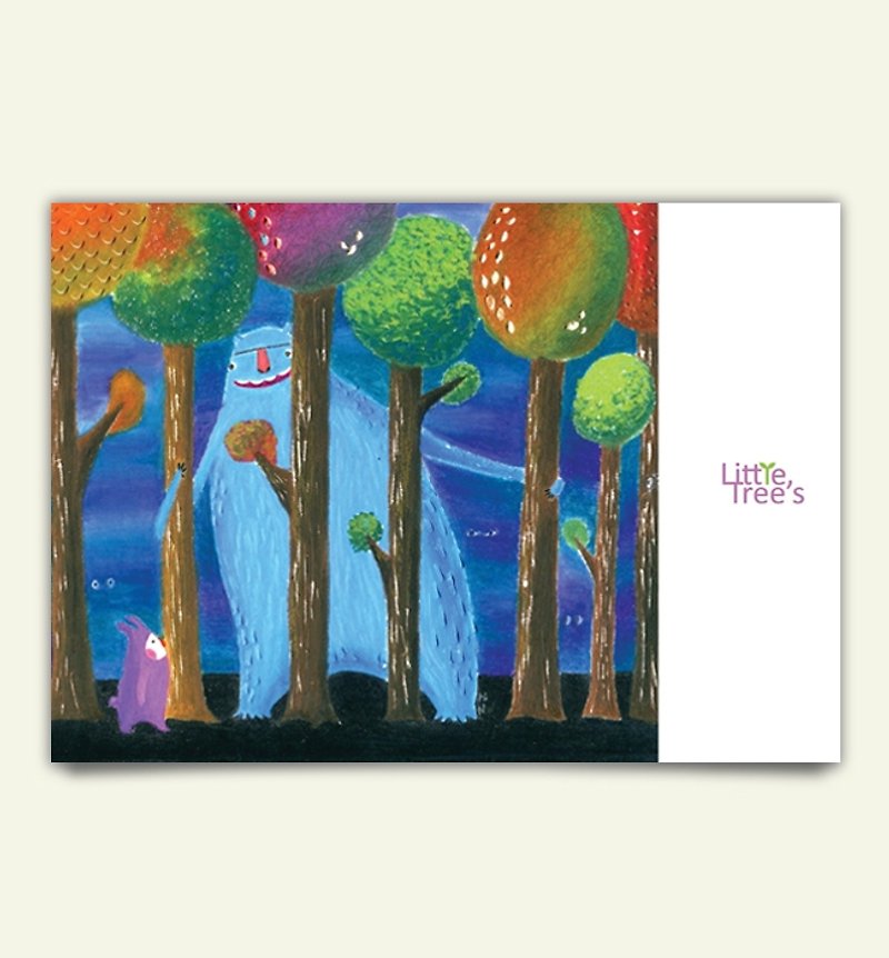 [Little Tree's]森林里的毛怪-原创插画明信片 - 卡片/明信片 - 纸 