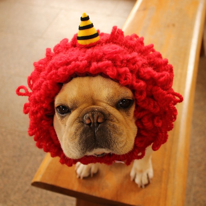日本製 犬のカツラ＝犬ヅラ (人食い鬼) 
 - 衣/帽 - 其他材质 红色