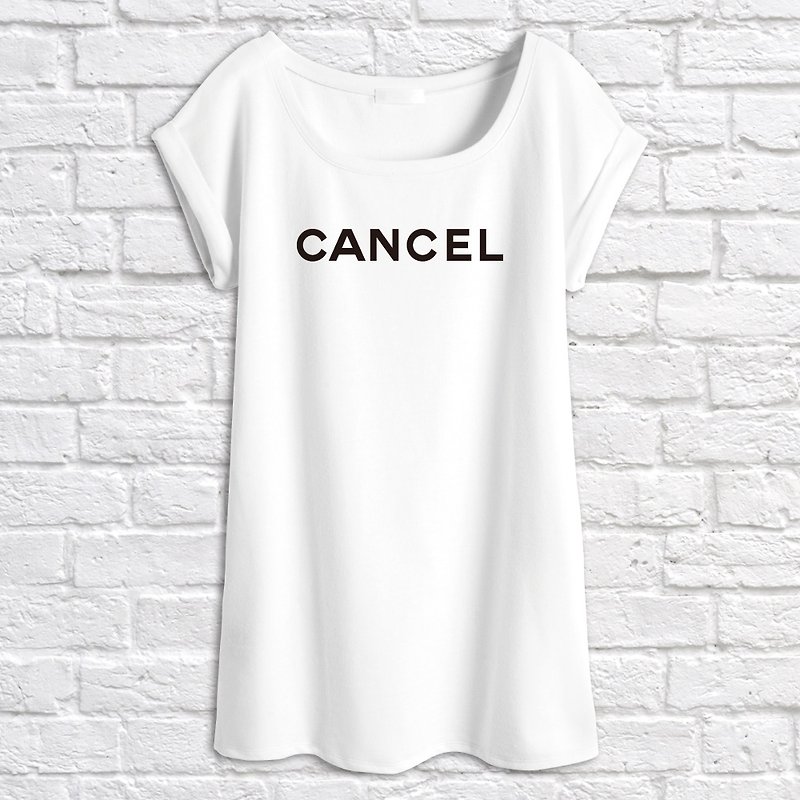 AppleWork 创意潮TEE - CANCEL PSTEEG-047 - 女装 T 恤 - 棉．麻 白色
