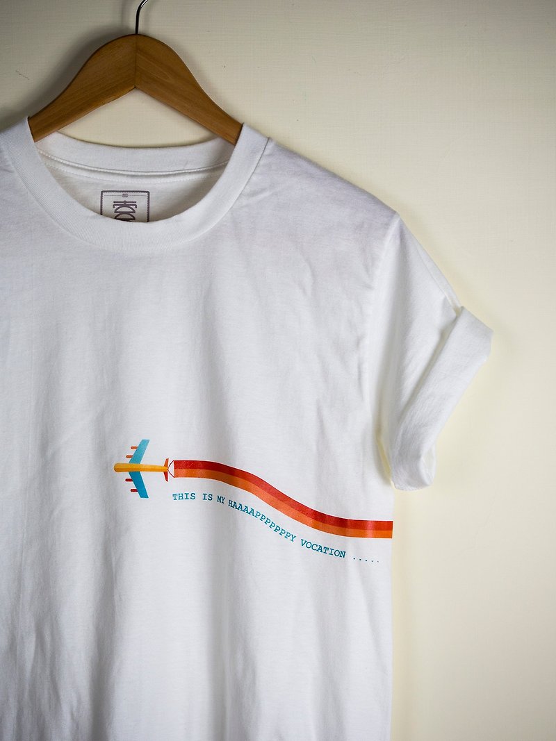 原创插画图TE - 旅行系列 潮TEE 时髦 短袖 图T T-Shirt T恤 - 女装 T 恤 - 棉．麻 白色