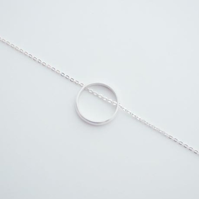 圆圈简约设计纯银项链 - 项链 - 纯银 银色