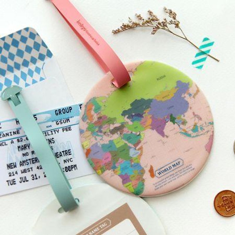 Indigo-世界地图旅行吊牌-彩色,IDG02886 - 行李吊牌 - 塑料 多色