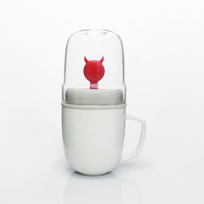 dipper 1++小恶魔双杯组-马克杯+玻璃杯子(红色款) - 咖啡杯/马克杯 - 其他材质 红色