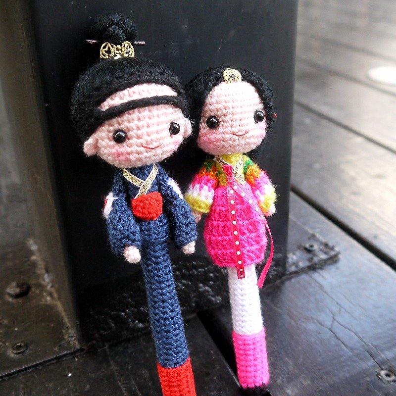 ‘毛线手创’♥韩式和服♥　造型签名对笔 - 玩偶/公仔 - 其他材质 多色
