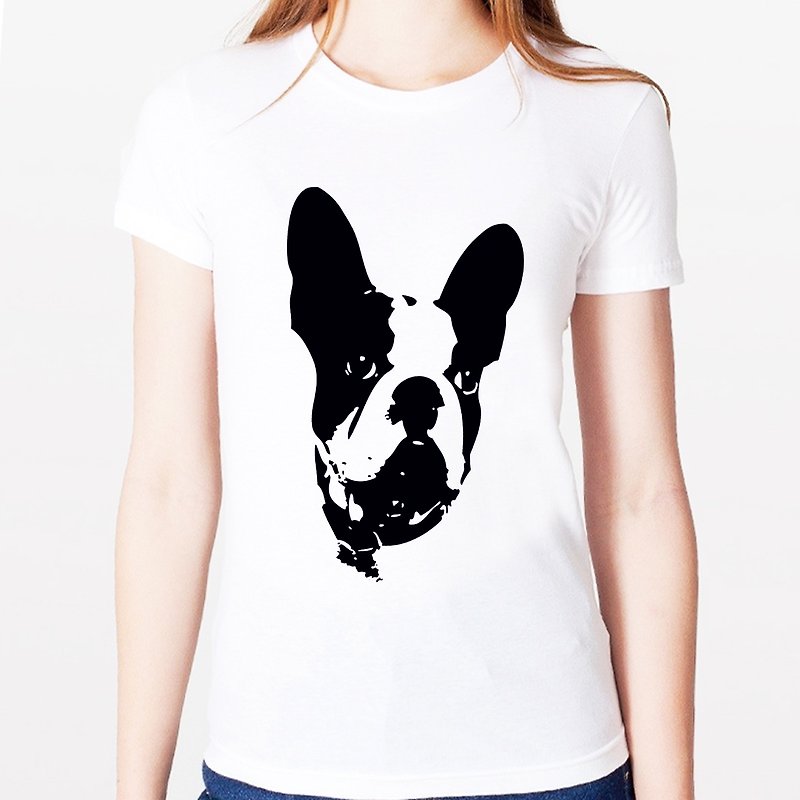 French Bulldog女生短袖T恤-2色 法斗 动物 犬 狗 设计 可爱 - 女装 T 恤 - 其他材质 多色
