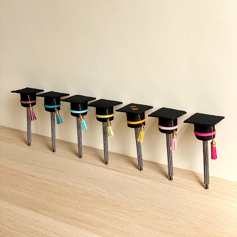 毕业学士帽 · 造型笔 · 专属祝福定制绣字毕业礼物 - 圆珠笔/中性笔 - 其他材质 黑色