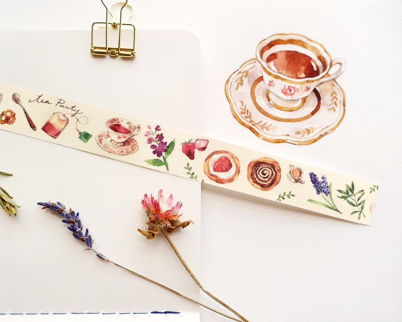 Atelier Hanu / Tea Time 午茶纸胶带 - 纸胶带 - 纸 黄色