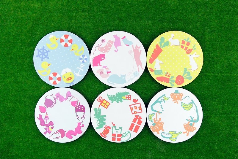 【陶瓷杯垫3入组】动物圆圈圈(礼物/婚礼小物/交换礼物/圣诞礼物) - 杯垫 - 其他材质 白色