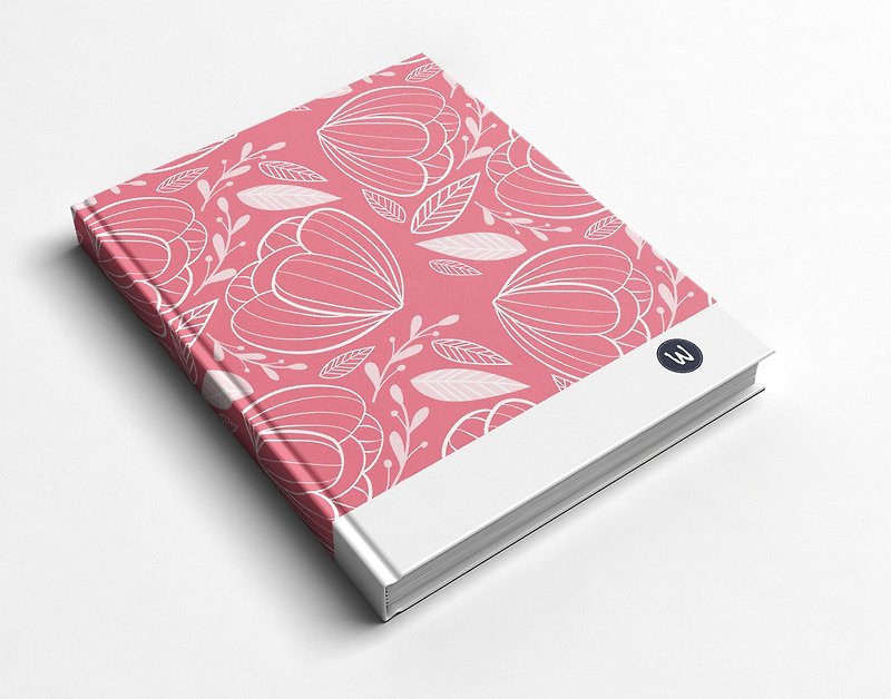 粉色花朵手工书/笔记本/手帐/日记本-洛可可草莓 WELKIN 交换礼物 - 笔记本/手帐 - 纸 粉红色