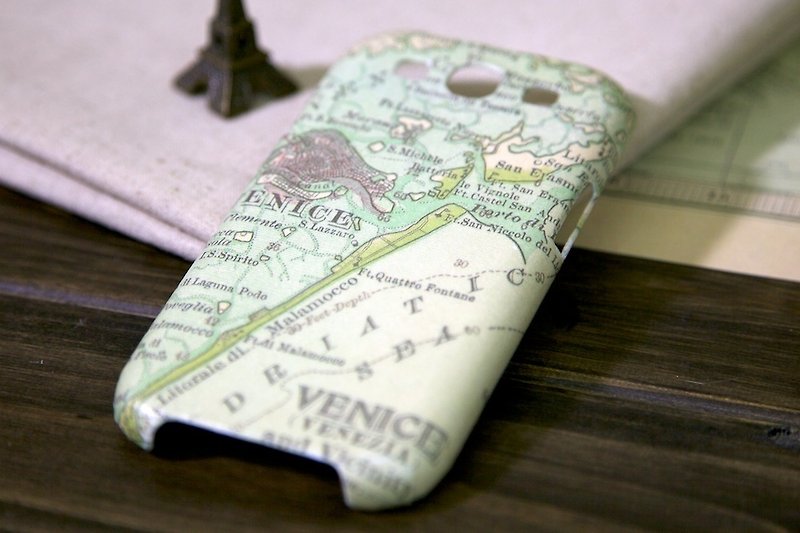 Galaxy S3 旅游外壳：威尼斯地图 - 手机壳/手机套 - 防水材质 绿色