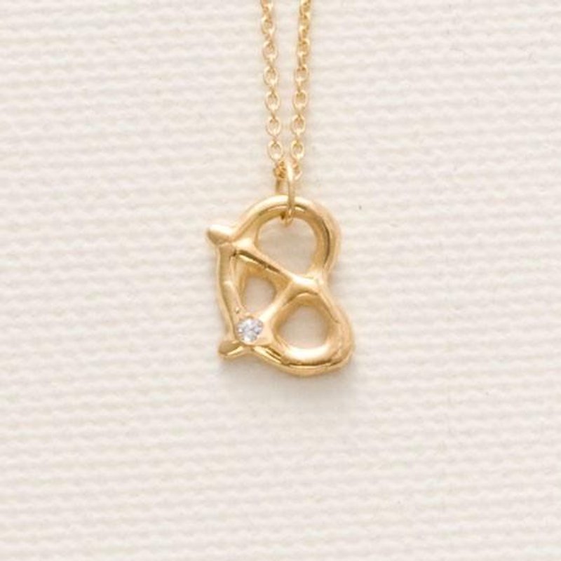 Pretzel necklace - 项链 - 纯银 金色