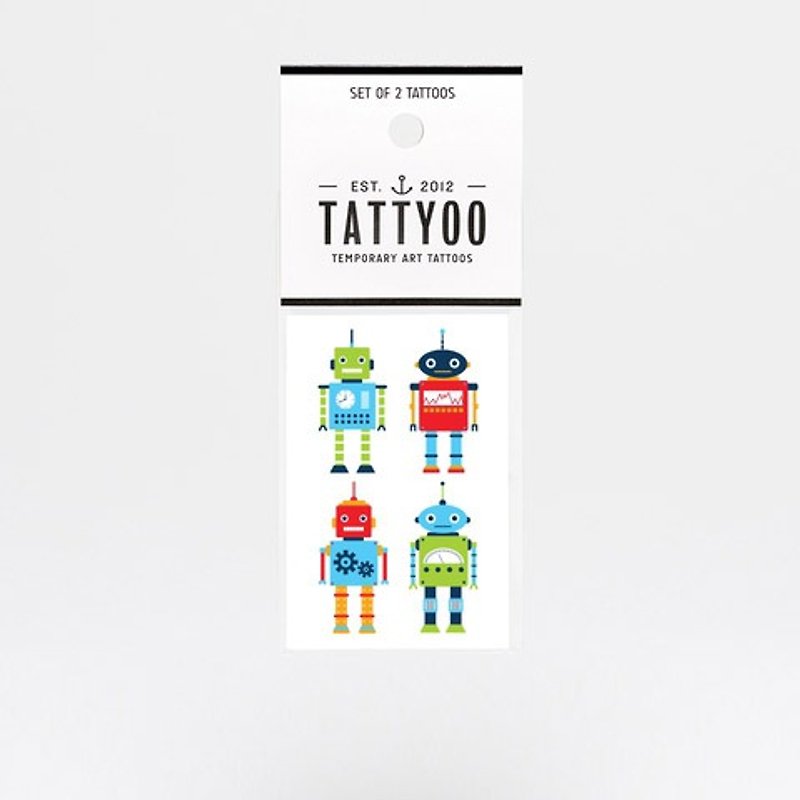 迷你机器人 刺青纹身贴纸 | TATTYOO - 纹身贴 - 纸 多色