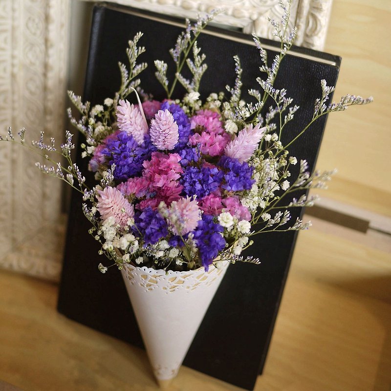 小品礼赞-粉紫星辰 满天星卡斯比亚甜筒花束 - 植栽/盆栽 - 植物．花 紫色
