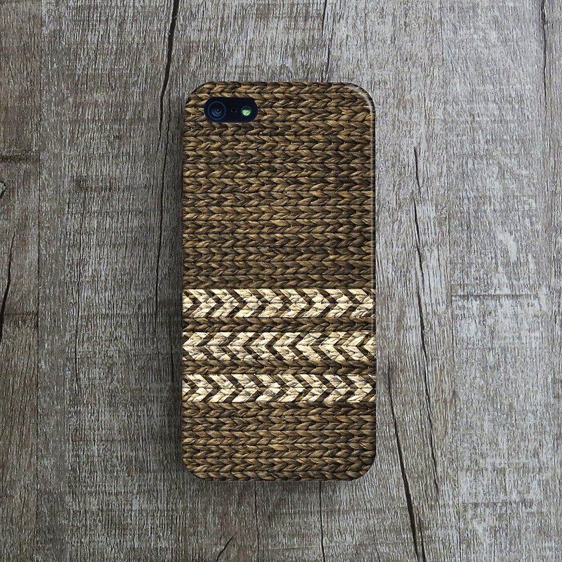 OneLittleForest - 原创手机保护壳- iPhone 5, iPhone 5c, iPhone 4- 麻草编织 - 手机壳/手机套 - 塑料 咖啡色