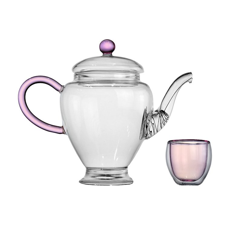 【Good Glas】花赏茶具组-樱花粉 - 茶具/茶杯 - 玻璃 粉红色