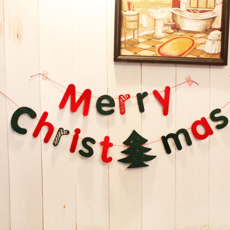 U-PICK原品生活 圣诞立体挂饰－CHRISTMAS 圣诞树布置装饰 - 摆饰 - 羊毛 红色