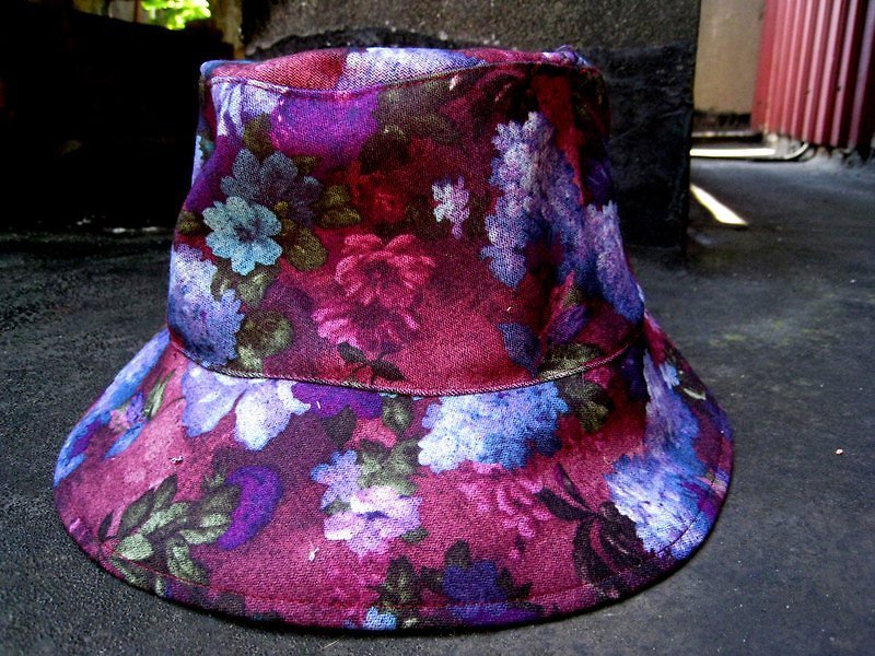 MaryWil百搭渔夫帽-复古紫花帽儿 - 帽子 - 其他材质 紫色