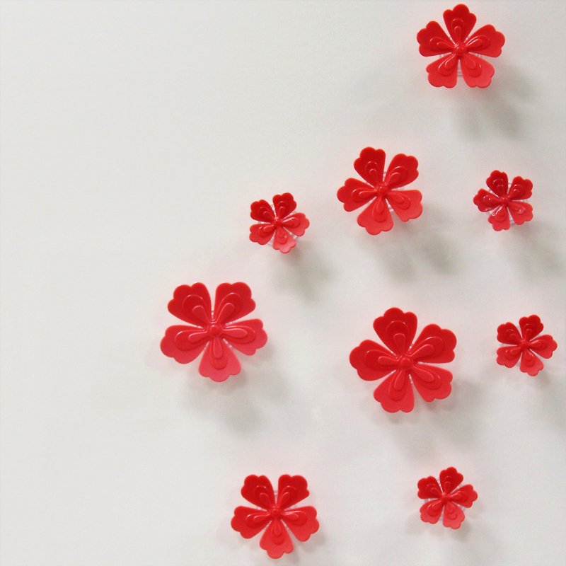 牡丹壁饰花朵组 红色 - 墙贴/壁贴 - 塑料 红色