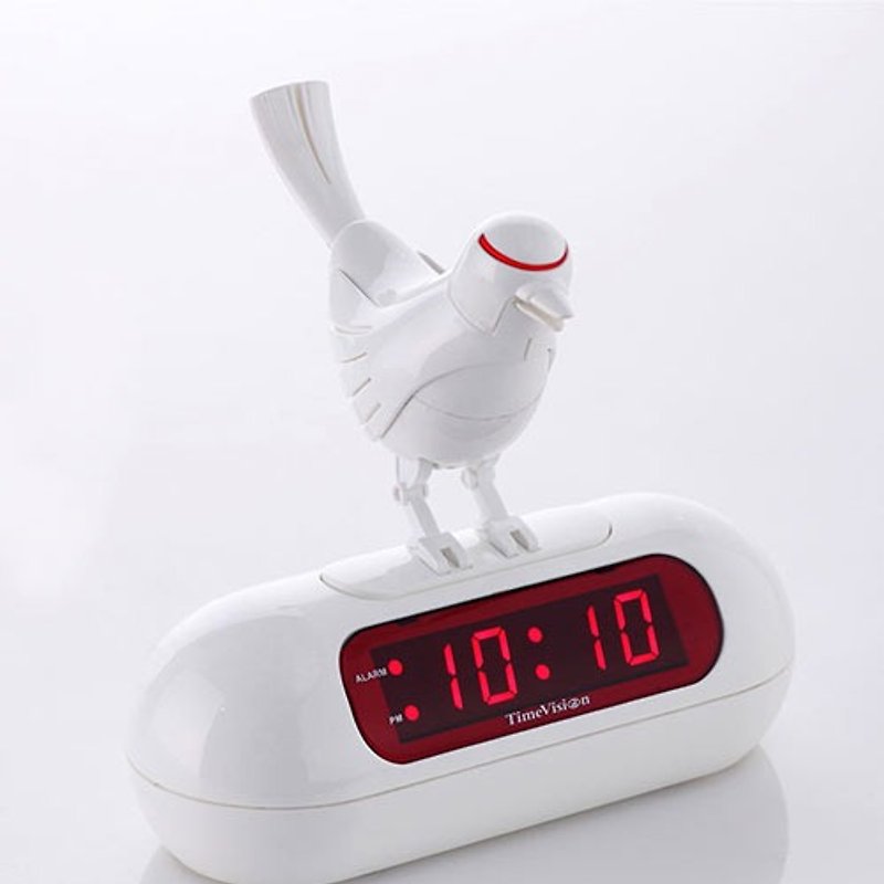 【Time Vision】丛林鸟电子闹钟 - 时钟/闹钟 - 塑料 白色