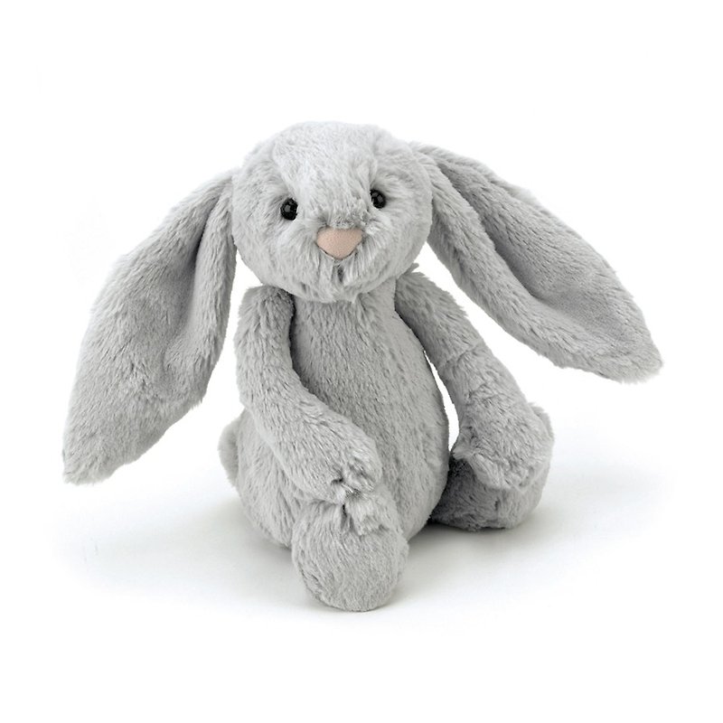 Jellycat Bashful Silver Bunny 兔 18cm - 玩偶/公仔 - 其他材质 灰色