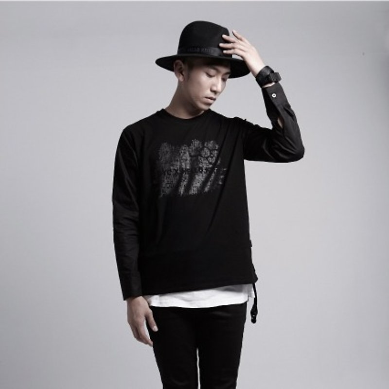DYC X HELLO KITTY - long sleeved Tee - 男装上衣/T 恤 - 其他材质 黑色