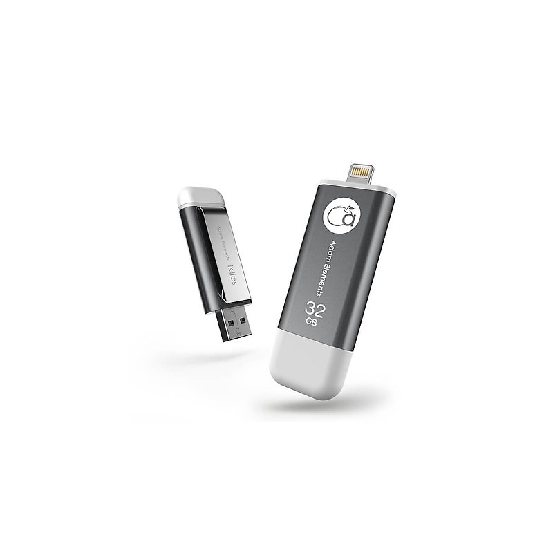 【福利品】iKlips 32GB 苹果iOS USB3.1双向随身碟 灰 - U盘 - 其他金属 灰色