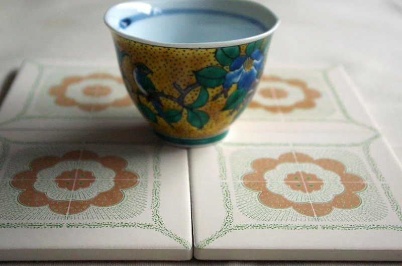 复古瓷砖 ◘ 陶瓷杯垫 - 杯垫 - 其他材质 卡其色