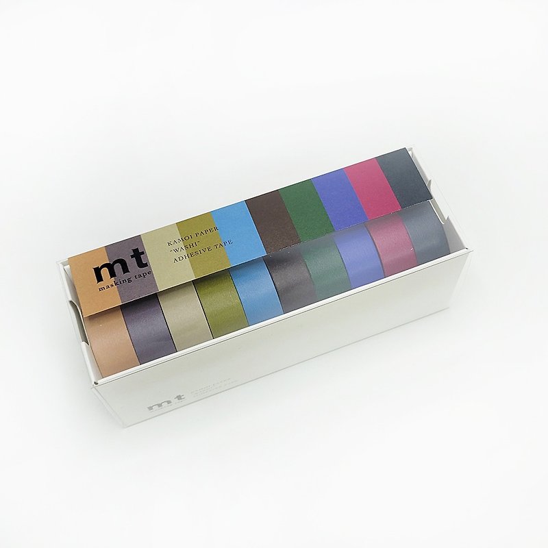 mt 和纸胶带 10色盒装组 / 暗色 (MT10P004R) / 7m新版 - 纸胶带 - 纸 多色