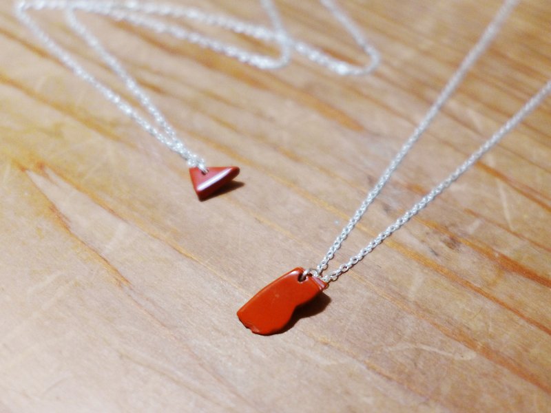 红砖项链【回家】-XIAO ◆无言诗系列 礼物  手工 天然 特别 年 - 项链 - 其他金属 红色