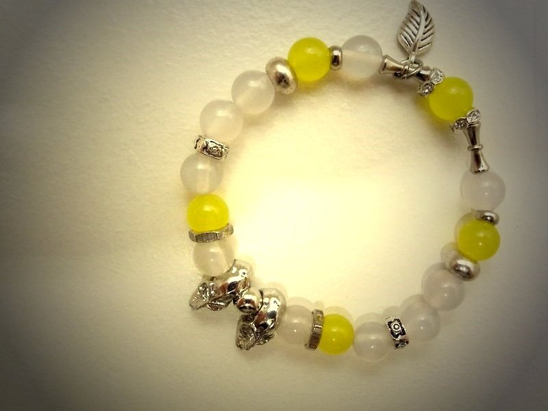 湛黄珠串 - 手链/手环 - 其他材质 黄色
