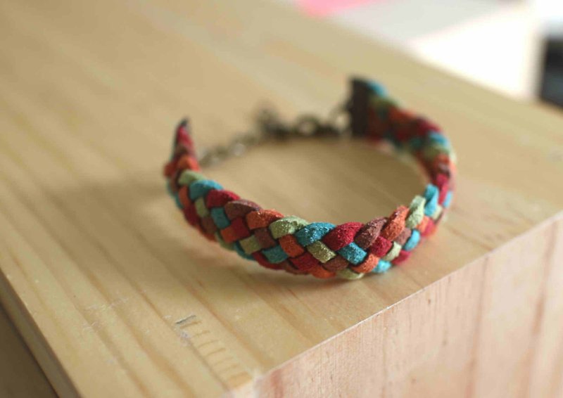 编织手环--韩国麂皮绒【啄木鸟与它的果子】 - 手链/手环 - 真皮 多色
