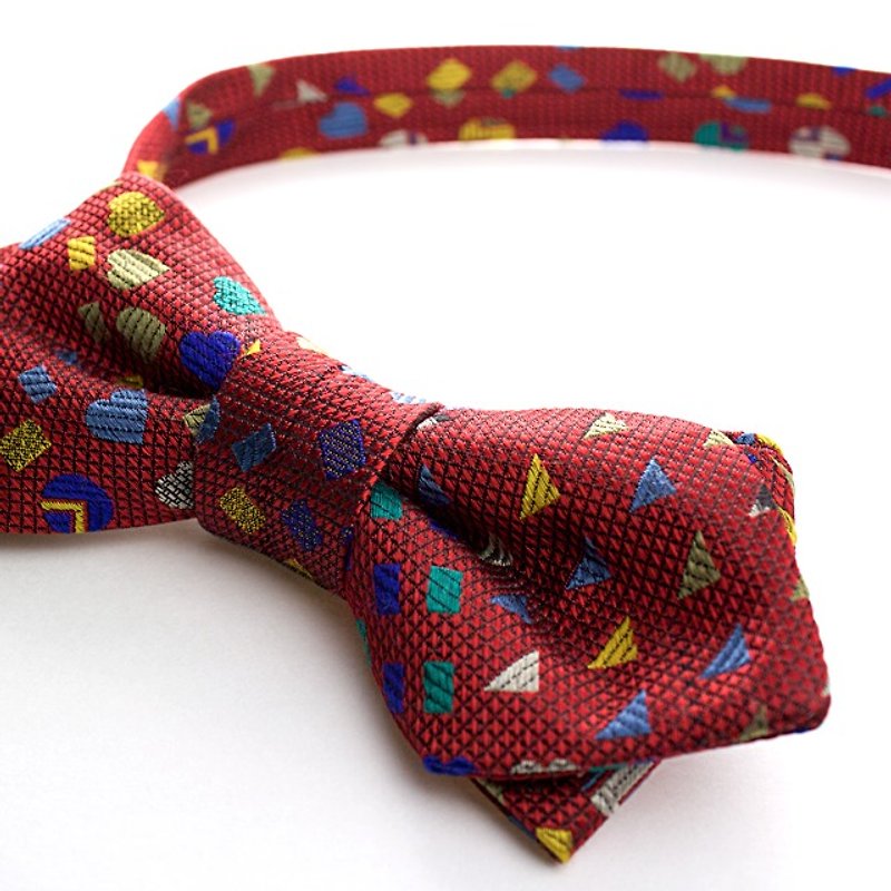 ボウタイ(ジオメトリック) - 领带/领带夹 - 棉．麻 红色