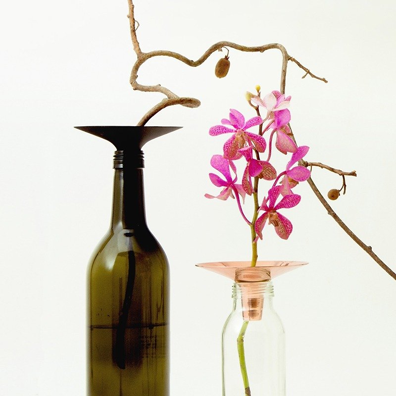 Innate Vase 花瓶颈 - 红铜 消光黑 金属 花器 花瓶 - 植栽/盆栽 - 其他金属 金色