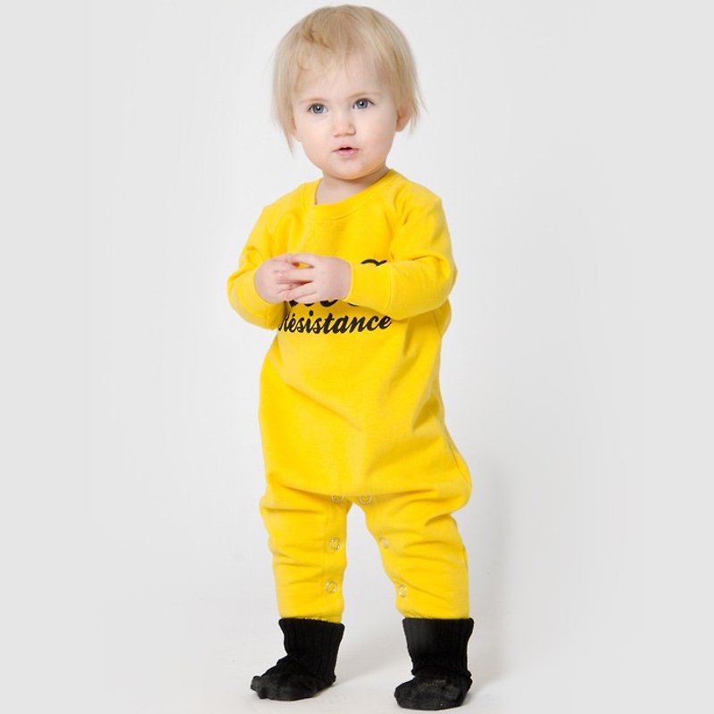 【瑞典童装】有机棉包屁衣6M至2岁包屁衣 黄色 - 包屁衣/连体衣 - 棉．麻 黄色