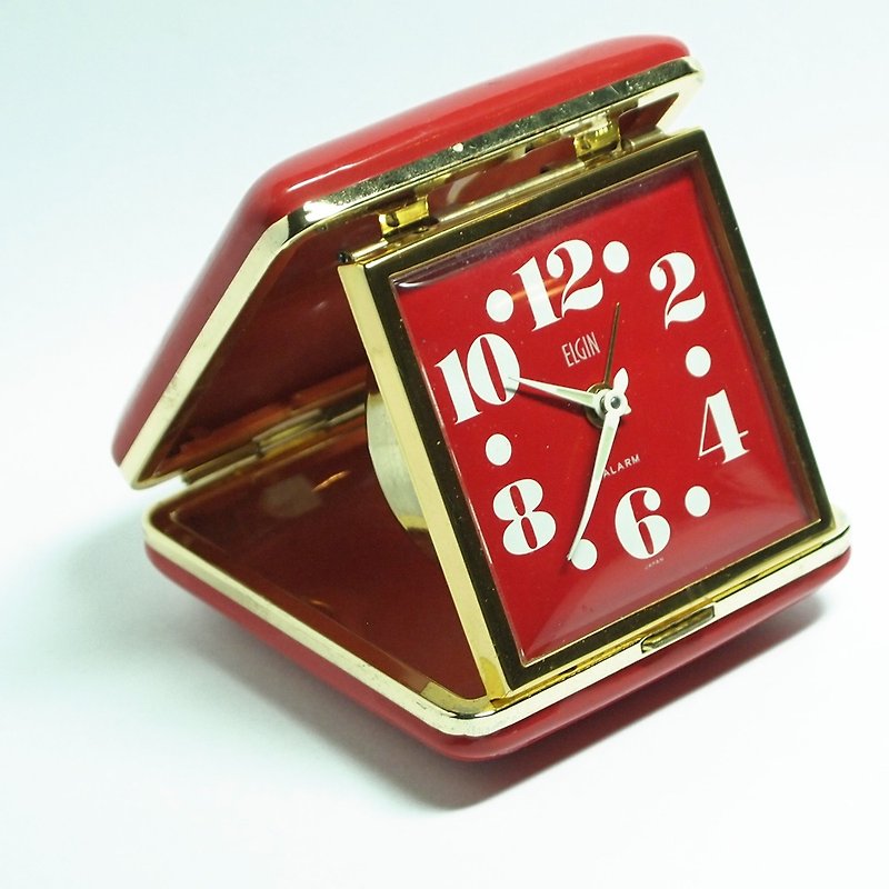 80-90年代 ELGIN 日本制机械式时钟 - 时钟/闹钟 - 其他金属 红色