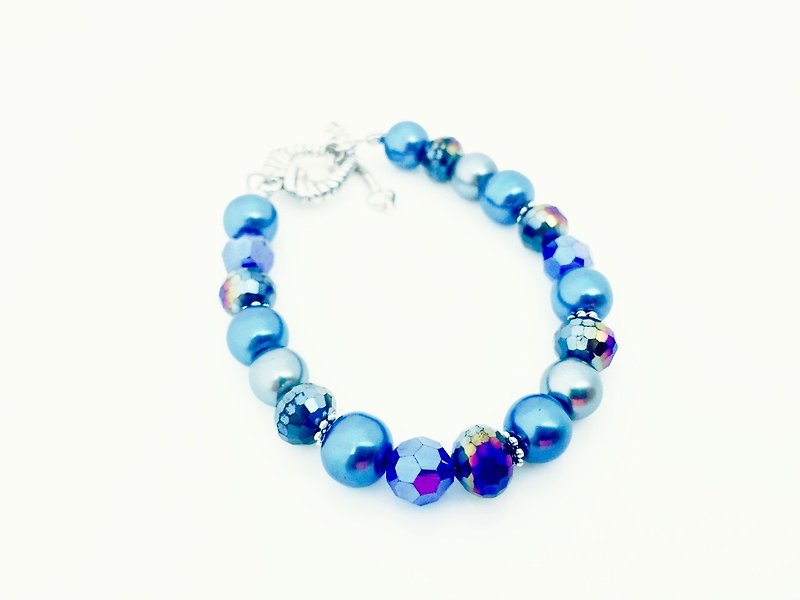 “综合水晶蓝色手环” - 手链/手环 - 其他材质 蓝色