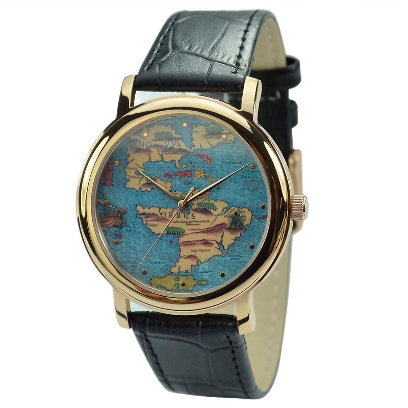 古地图手表(发现新大陆) - 全球包邮 - 女表 - 其他金属 金色