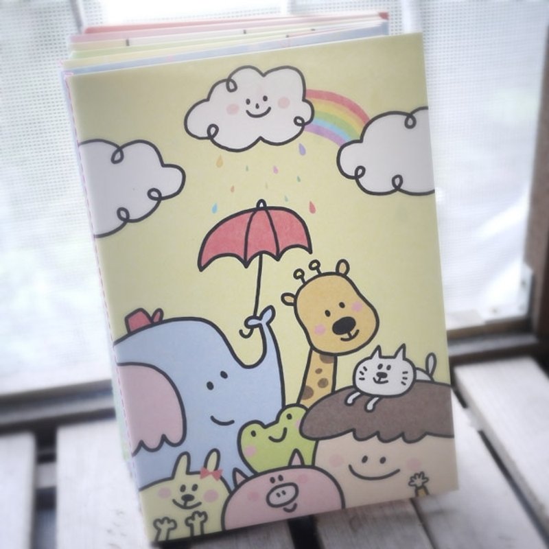 格子笔记本_欢乐彩虹雨 - 笔记本/手帐 - 纸 黄色