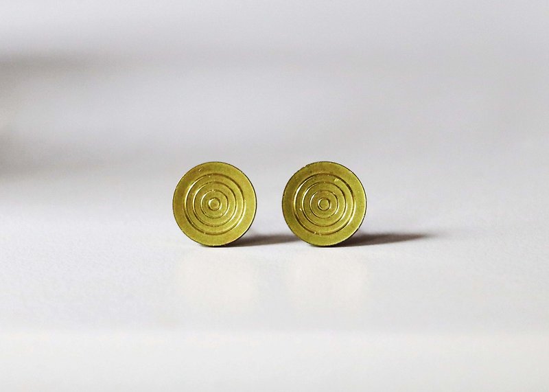 手工耳环 ♁ 金色漩涡 - 耳环/耳夹 - 其他金属 金色