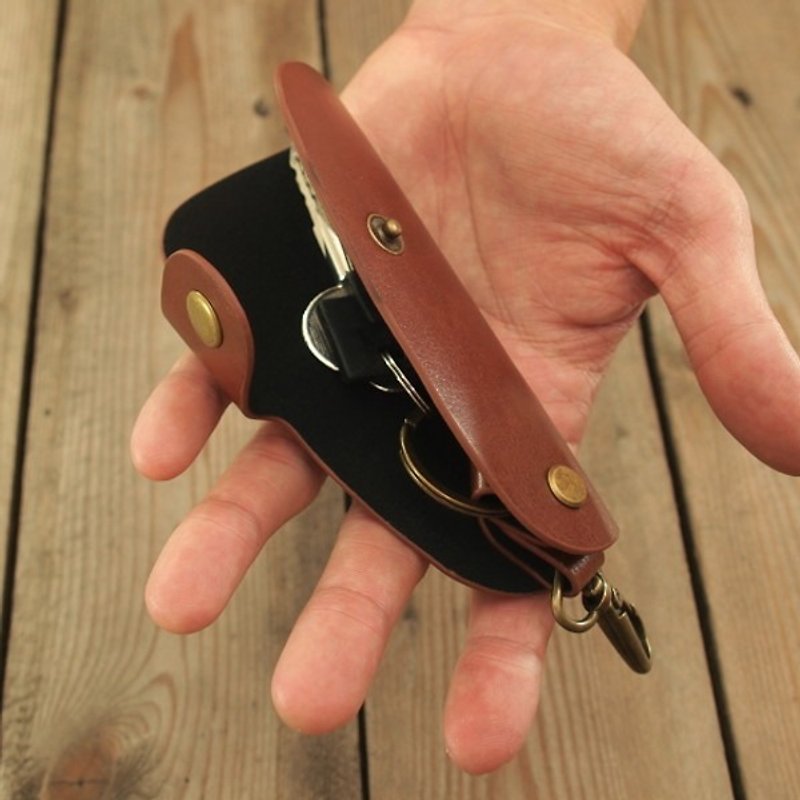【Dogyball】"父亲节贴心小礼" 车家实用随身配件简易钥匙包 棕色 - 钥匙链/钥匙包 - 真皮 咖啡色