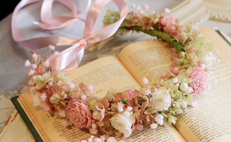 新娘花冠【不凋花系列】春天的粉红樱花 - 发饰 - 植物．花 粉红色