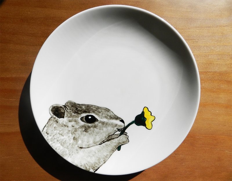 森林小伙伴系列 Groundhog 土拨鼠的春天 点心盘-中18cm - 盘子/餐盘/盘架 - 其他材质 多色