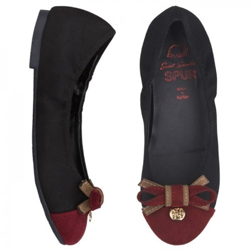 【韓國風格】SPUR 绑缎带设计平底鞋 EF7068 BLACK - 女款休闲鞋 - 其他材质 