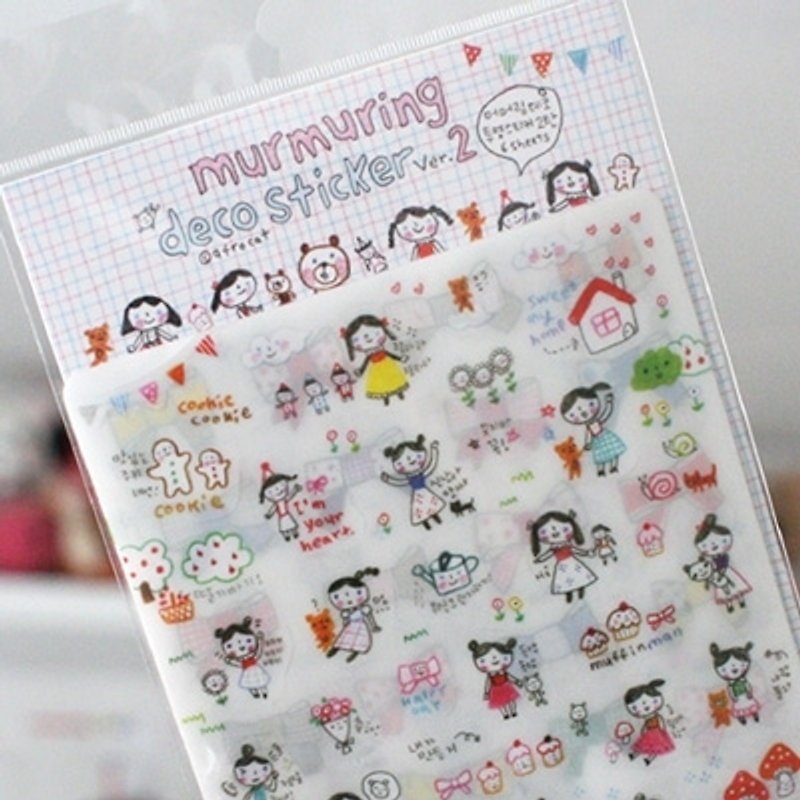 韩国Afrocat murmuring deco sticker 2手绘 绘画 装饰 贴纸/笔记/日记/计帐/卡片 - 其他书写用品 - 塑料 