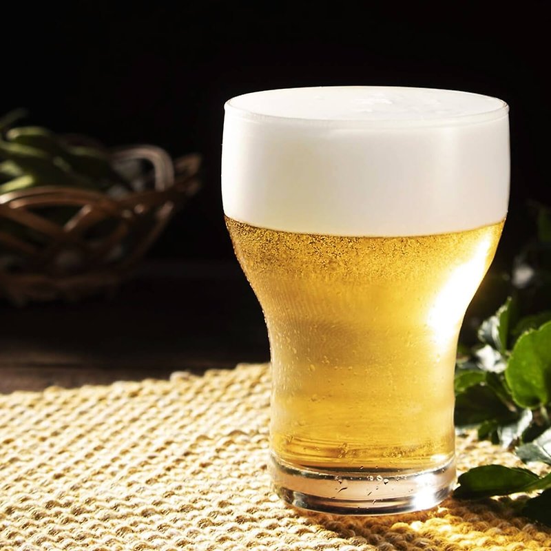 310cc【可以发泡泡的啤酒杯】日本制玻璃泡立啤酒杯 定制化发泡杯 - 酒杯/酒器 - 玻璃 黄色