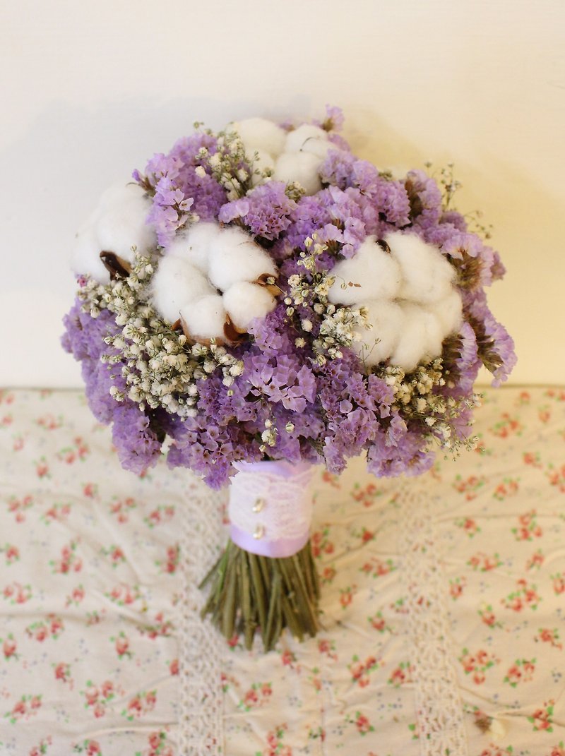 Flover芙拉设计 “紫色棉花糖”干燥/人造捧花 干燥花 新娘捧花 外拍 - 植栽/盆栽 - 植物．花 紫色