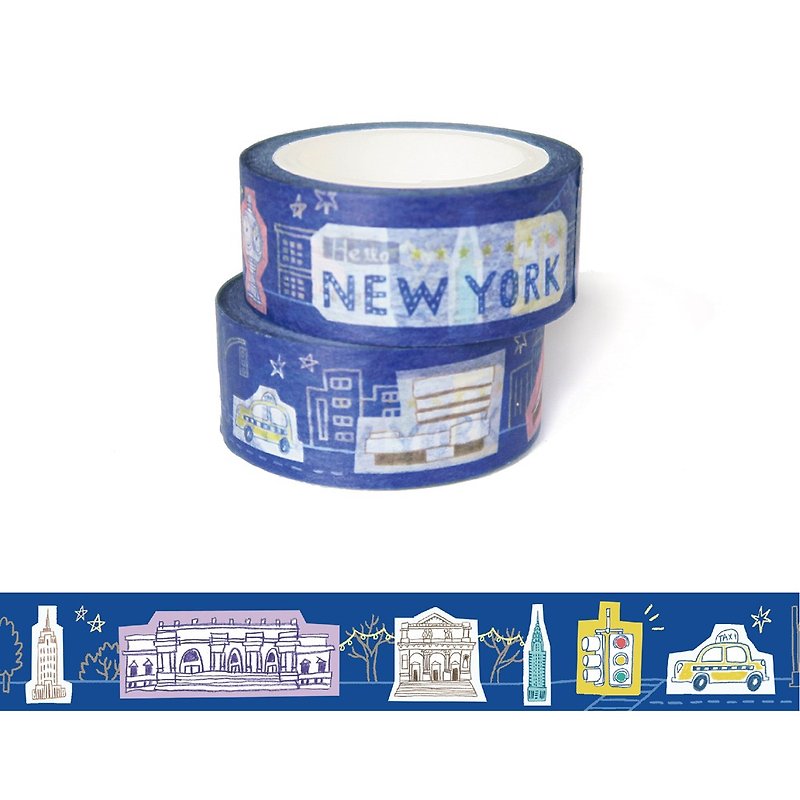 和纸胶带 : 飞游城市系列  嘻卡游美国纽约 - 纸胶带 - 纸 蓝色